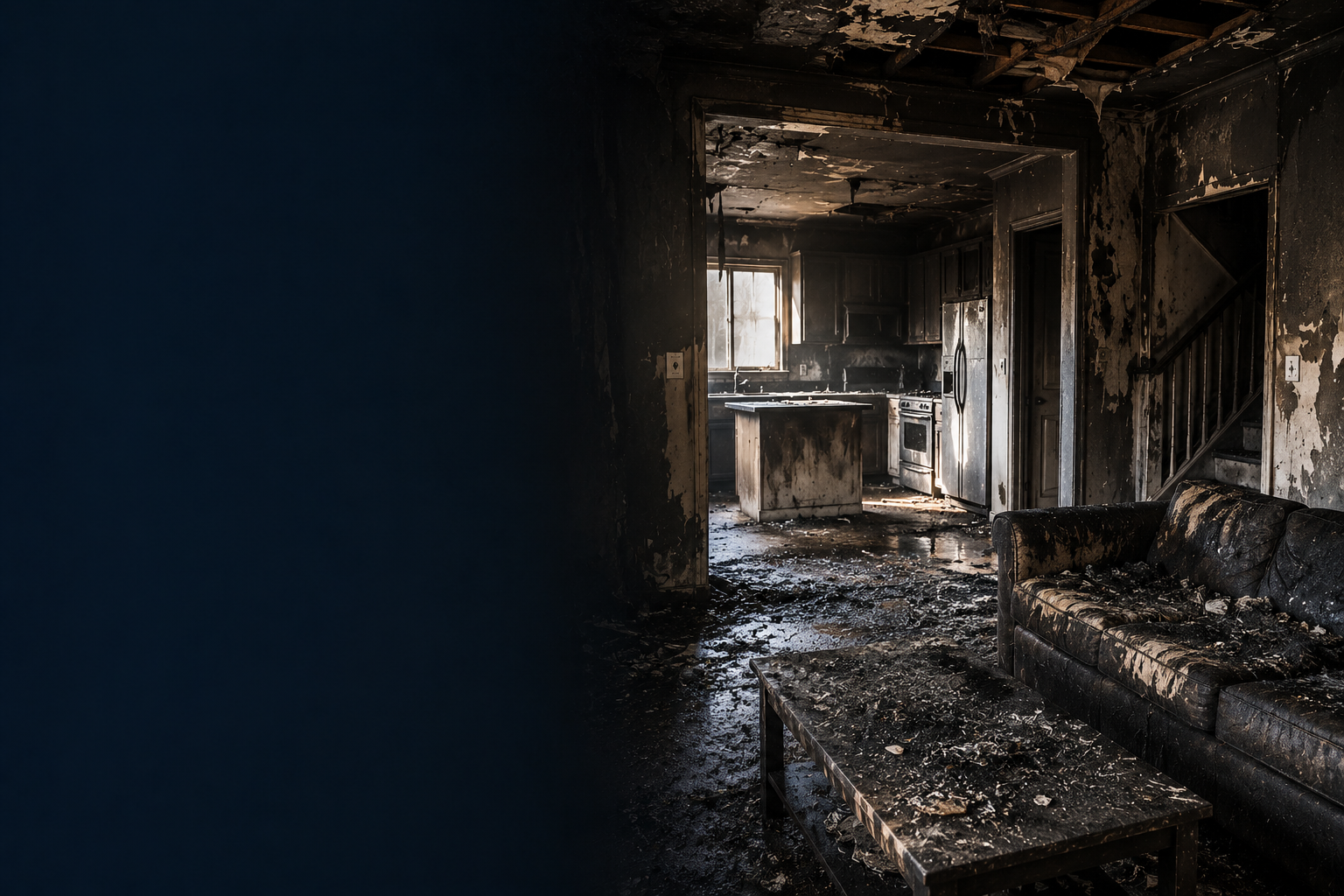Kitchen Fire Cleanup in Las Vegas: Grease, Soot & Odor 2 Grease and soot residue after a Las Vegas kitchen fire being professionally cleaned