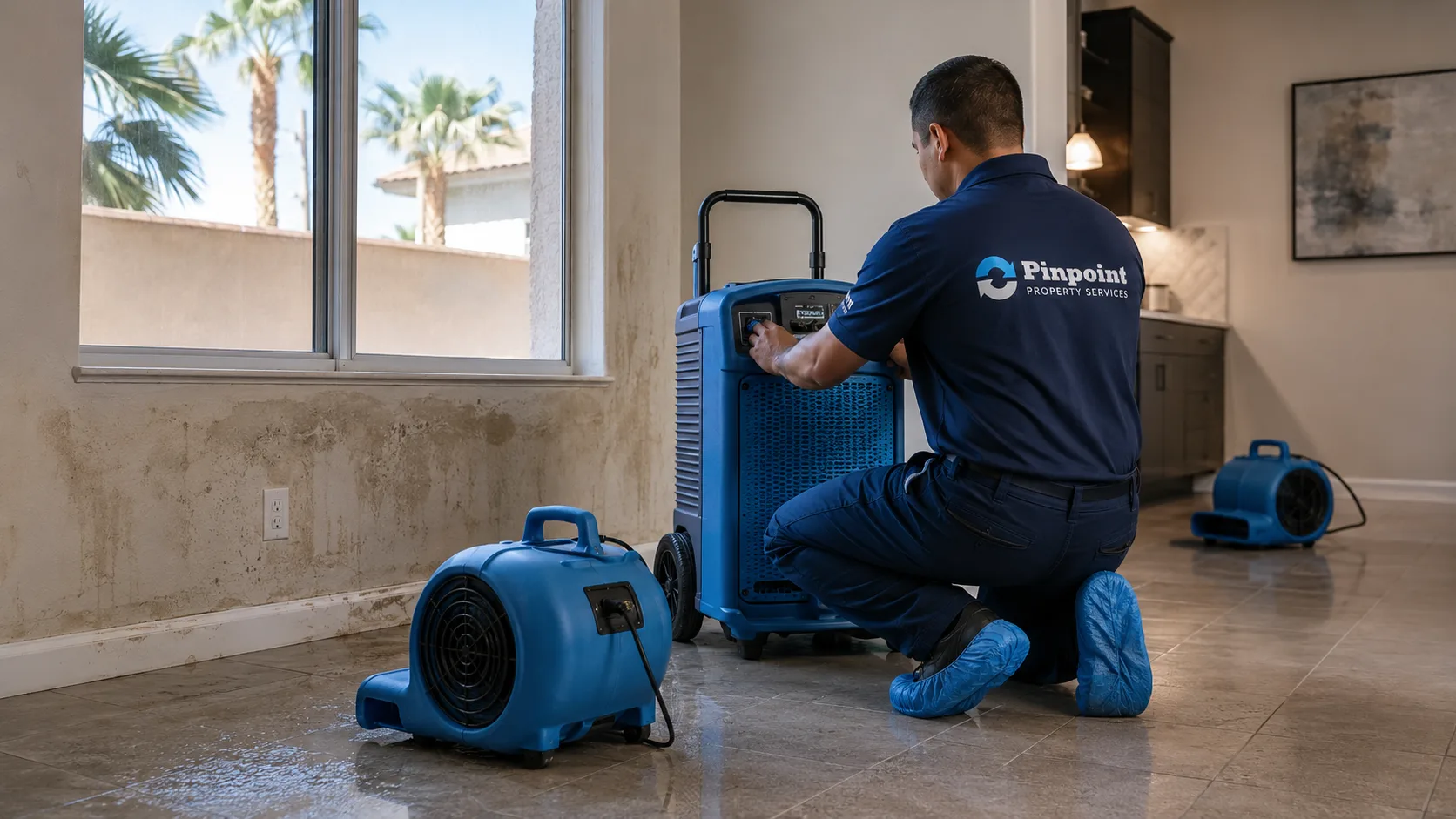 Monsoon Season Water Damage in Las Vegas: A Homeowner's Guide 2 Flood cleanup at a Henderson home by Pinpoint Property Services